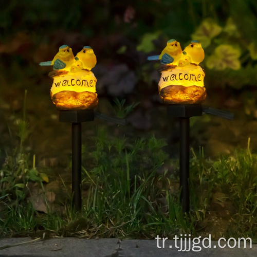 Güneş ikili kuş reçine öğütülmüş fiş lambası